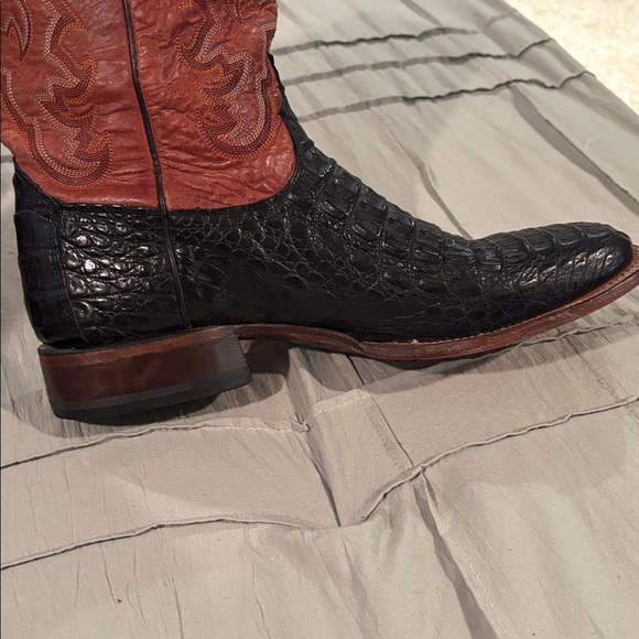 Lucchese Black and Brown Crocodile Western Boots - Picture 10 of 12